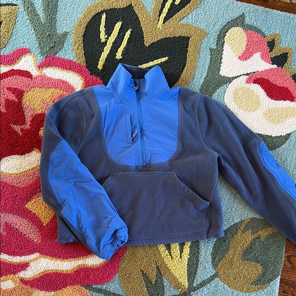 Lululemon Athletica Blue and Gray Half-Zip Sweatshirt